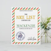 Nice List Certificate Signed by Santa Personalized (スタンド正面)