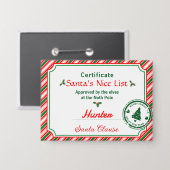 Nice List Christmas Diploma Certificate 缶バッジ (正面/裏面)