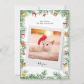 Nice List Funny Pet Cat Photo Custom Christmas シーズンカード (正面)