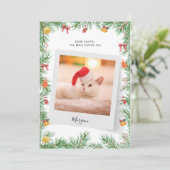 Nice List Funny Pet Cat Photo Custom Christmas シーズンカード (スタンド正面)