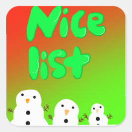 Nice List Stickers スクエアシール