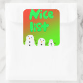 Nice List Stickers スクエアシール (バッグ)