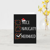 Nice Mermaidいけな Christmas List Santa Claus Fu カード (黄色い花)