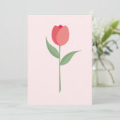 Nice Minimalist Pink Tulip Bridesmaid Proposal 招待状 (スタンド正面)