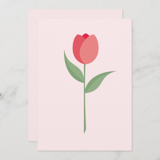 Nice Minimalist Pink Tulip Bridesmaid Proposal 招待状 (正面/裏面)