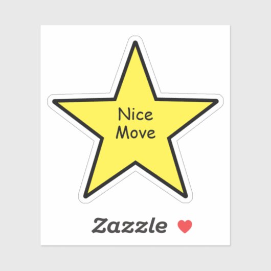 Nice Move Star Sticker – Funny Minimal Sticker シール (シート)