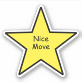 Nice Move Star Sticker – Funny Minimal Sticker シール (正面)