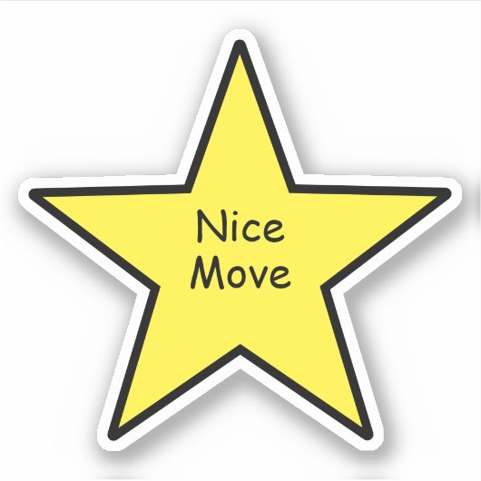 Nice Move Star Sticker – Funny Minimal Sticker シール (正面)