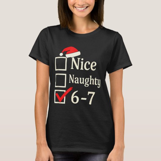 Nice Naughty 67 Christmas Brain Rot Tシャツ (正面)