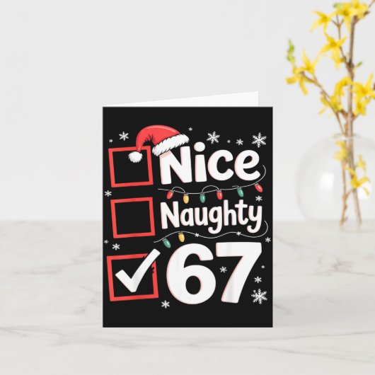 Nice Naughty 67 Christmas Costume 67 Meme Men Wome カード (黄色い花)
