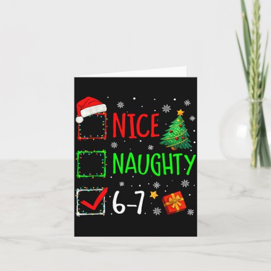 Nice Naughty 67 Christmas Costume 67 Meme Men Wome カード (正面)