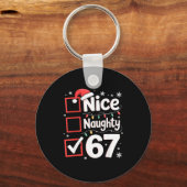 Nice Naughty 67 Christmas Costume 67 Meme Men Wome キーホルダー (正面)