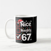 Nice Naughty 67 Christmas Costume 67 Meme Men Wome コーヒーマグカップ (左)