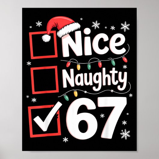 Nice Naughty 67 Christmas Costume 67 Meme Men Wome ポスター (正面)