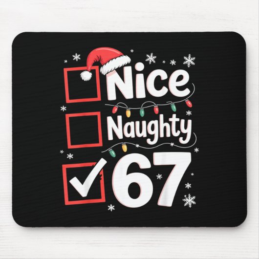 Nice Naughty 67 Christmas Costume 67 Meme Men Wome マウスパッド (正面)