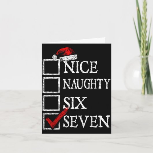 Nice Naughty 67 Christmas Funny Meme Six Seven  カード (正面)