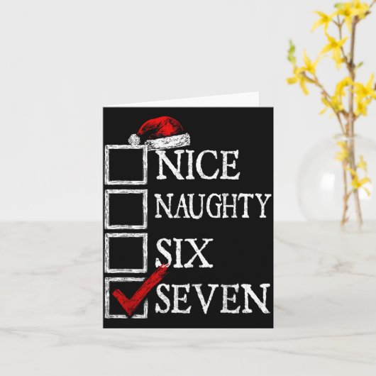 Nice Naughty 67 Christmas Funny Meme Six Seven  カード (黄色い花)