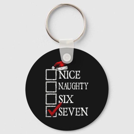 Nice Naughty 67 Christmas Funny Meme Six Seven  キーホルダー (正面)
