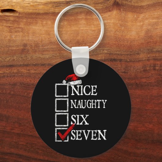 Nice Naughty 67 Christmas Funny Meme Six Seven  キーホルダー (正面)