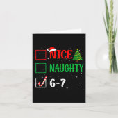 Nice Naughty 67 Funny Christmas Brainrot Six Seven カード (正面)
