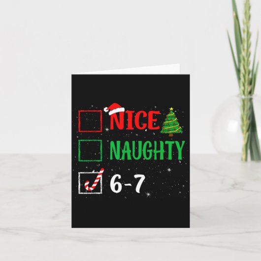 Nice Naughty 67 Funny Christmas Brainrot Six Seven カード (正面)