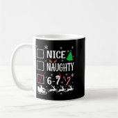 Nice Naughty 67 Funny Christmas Brainrot Six Seven コーヒーマグカップ (左)
