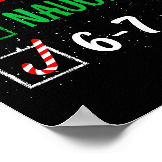 Nice Naughty 67 Funny Christmas Brainrot Six Seven ポスター (角)