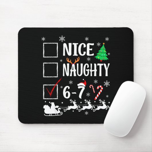 Nice Naughty 67 Funny Christmas Brainrot Six Seven マウスパッド (マウス)