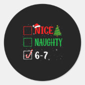Nice Naughty 67 Funny Christmas Brainrot Six Seven ラウンドシール (正面)