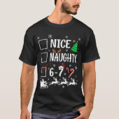 Nice Naughty 67 Funny Christmas Brainrot Six Seven Tシャツ (正面)