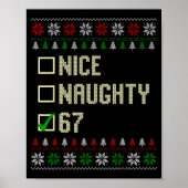Nice Naughty 67 Funny Ugly Sweater Slang Brainrot  ポスター (正面)