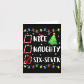 Nice Naughty 67 Six Seven Funny Christmas 6 7 Meme カード (正面)