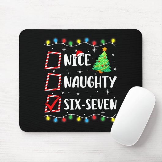 Nice Naughty 67 Six Seven Funny Christmas 6 7 Meme マウスパッド (マウス)
