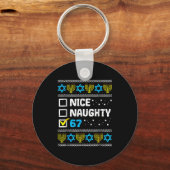 Nice Naughty 67 Six Seven Ugly Hanukkah Sweater Ch キーホルダー (正面)