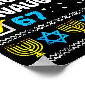 Nice Naughty 67 Six Seven Ugly Hanukkah Sweater Ch ポスター (角)
