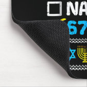 Nice Naughty 67 Six Seven Ugly Hanukkah Sweater Ch マウスパッド (コーナー)
