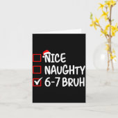Nice Naughty 6 7 Bruh 67 Christmas Six Seven Xmas  カード (黄色い花)