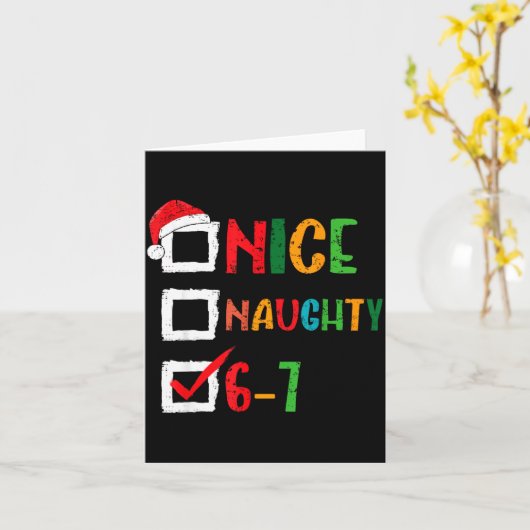 Nice Naughty 6 7 Meme 67 Christmas Six Seven Boys  カード (黄色い花)