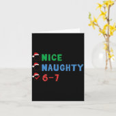 Nice Naughty 6 7 Meme 67 Christmas Six Seven Xmas カード (黄色い花)