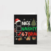 Nice Naughty 6 7 Meme 6 7 Christmas Six Seven Xmas カード (正面)