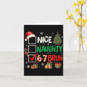 Nice Naughty 6 7 Meme 6 7 Christmas Six Seven Xmas カード (黄色い花)