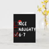 Nice Naughty 6 7 Meme 6 7 Christmas Six Seven Xmas カード (黄色い花)