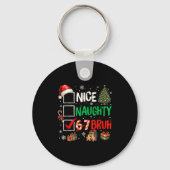 Nice Naughty 6 7 Meme 6 7 Christmas Six Seven Xmas キーホルダー (正面)