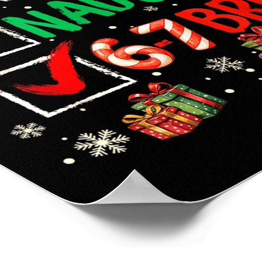 Nice Naughty 6 7 Meme 6 7 Christmas Six Seven Xmas ポスター (角)