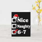 Nice Naughty 6 7 Meme Funny Christmas Six Seven Xm カード (黄色い花)