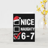 Nice Naughty 6 7 Meme Funny Christmas Six Seven Xm カード (黄色い花)