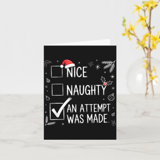 Nice Naughty An Attempt Was Made Christmas List  カード (黄色い花)