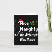 Nice Naughty An Attempt Was Made Christmas List Sa カード (正面)
