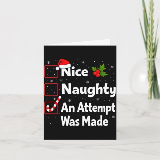 Nice Naughty An Attempt Was Made Christmas List Sa カード (正面)