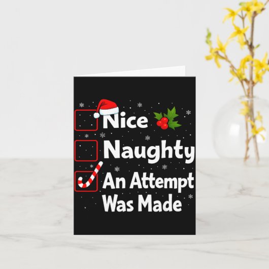 Nice Naughty An Attempt Was Made Christmas List Sa カード (黄色い花)